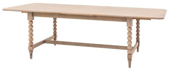 Product photograph of Artisan Oak Extending Dining Table With Bobbin Legs - 120cm-250cm from Choice Furniture Superstore.