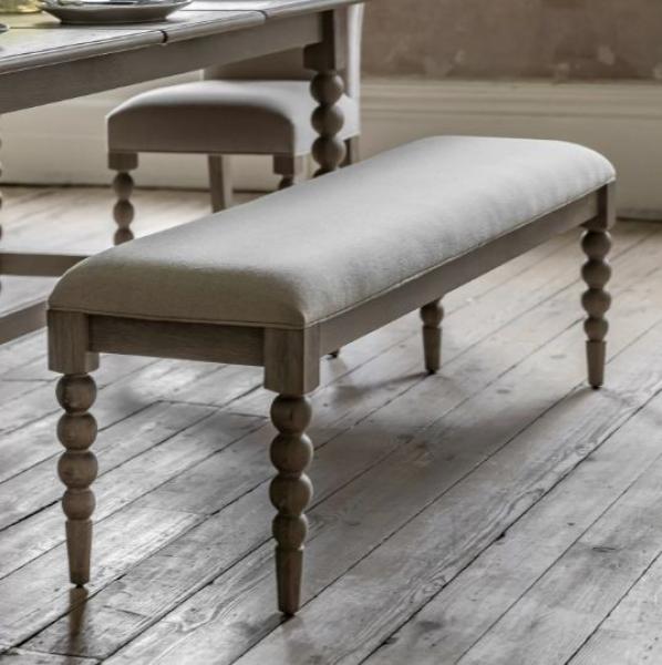 Product photograph of Artisan Natural Dining Bench With Bobbin Legs from Choice Furniture Superstore.