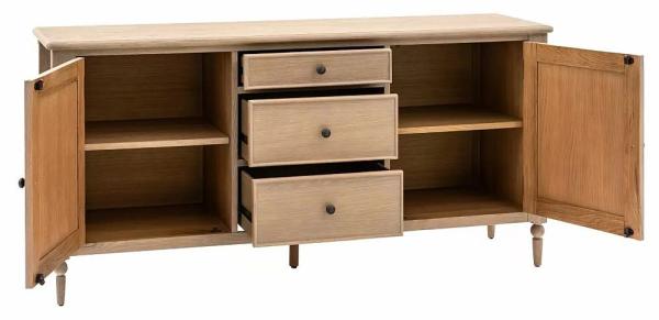 Product photograph of Artisan Oak Large Sideboard With Bobbin Accent from Choice Furniture Superstore.