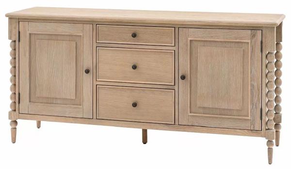 Product photograph of Artisan Oak Large Sideboard With Bobbin Accent from Choice Furniture Superstore.