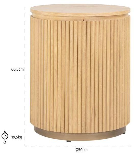 Product photograph of Belfort Natural Oak Round Side Table from Choice Furniture Superstore.