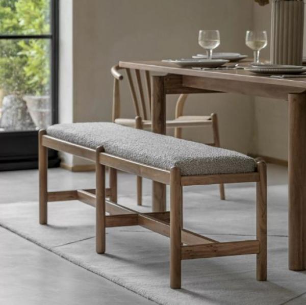 Product photograph of Cannes Natural Acacia Dining Bench from Choice Furniture Superstore.