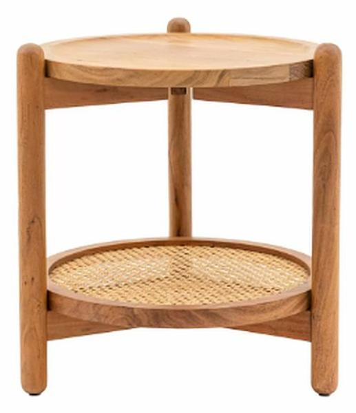 Product photograph of Cannes Acacia Wood Round Side Table from Choice Furniture Superstore.