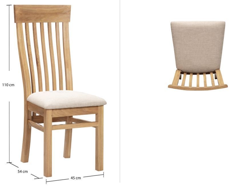 Product photograph of Lugano Oak Slatted Dining Chair Sold In Pairs from Choice Furniture Superstore.