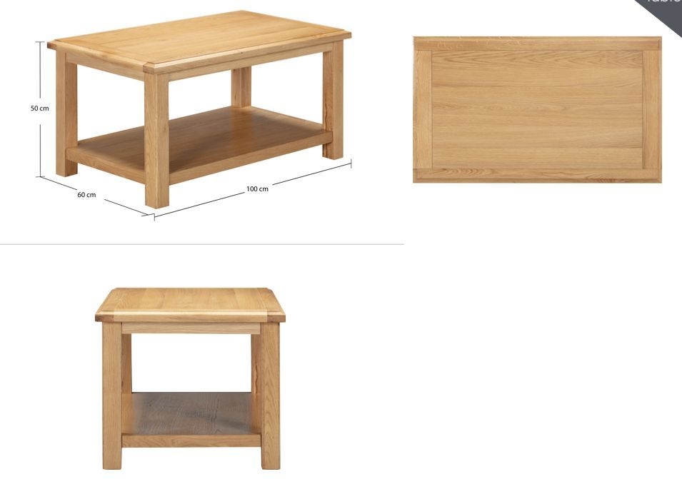 Product photograph of Lugano Oak Coffee Table With Shelf from Choice Furniture Superstore.
