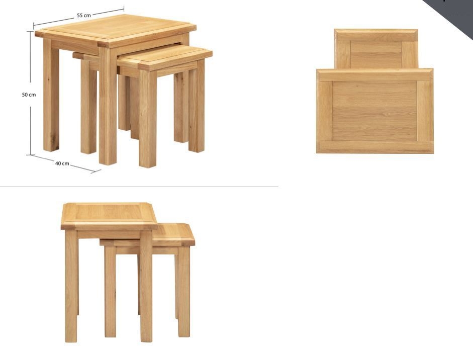 Product photograph of Lugano Oak 2 Nest Of Tables from Choice Furniture Superstore.