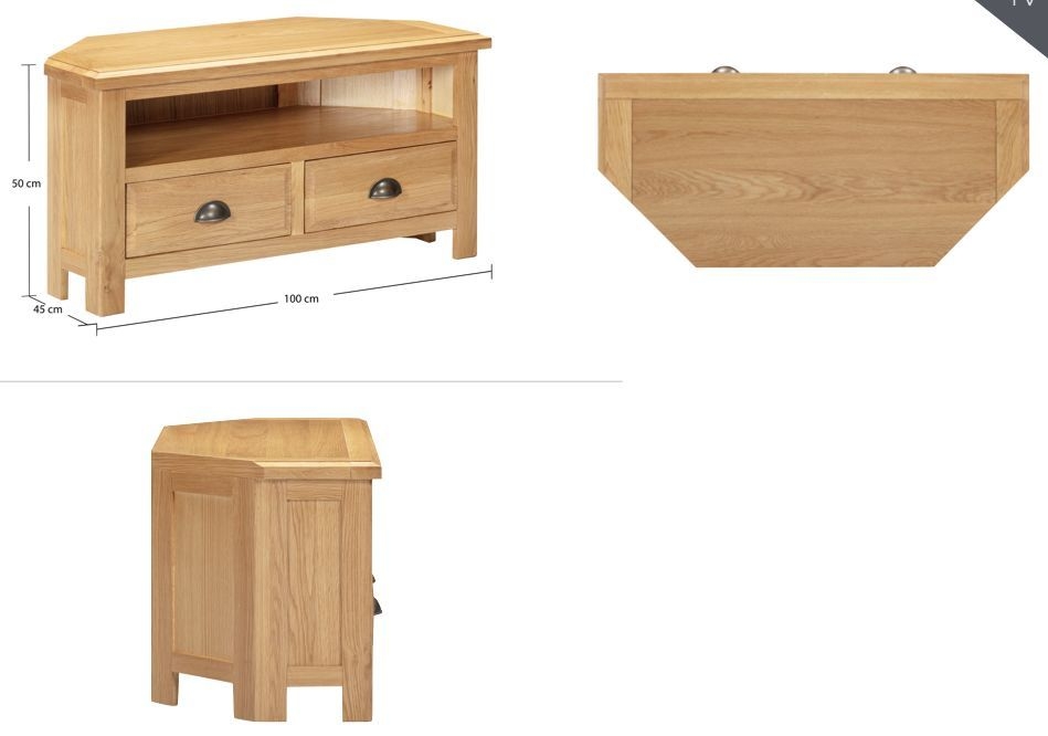 Product photograph of Lugano Oak Corner Tv Unit from Choice Furniture Superstore.