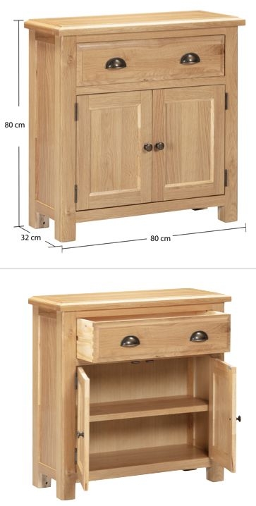 Product photograph of Lugano Oak Compact Sideboard from Choice Furniture Superstore.
