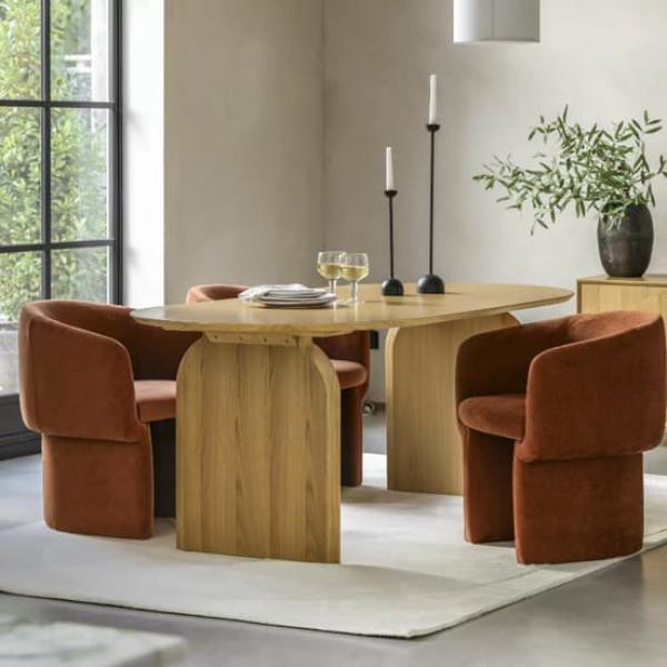 Product photograph of Geo Natural 8 Seater Oval Dining Table from Choice Furniture Superstore.