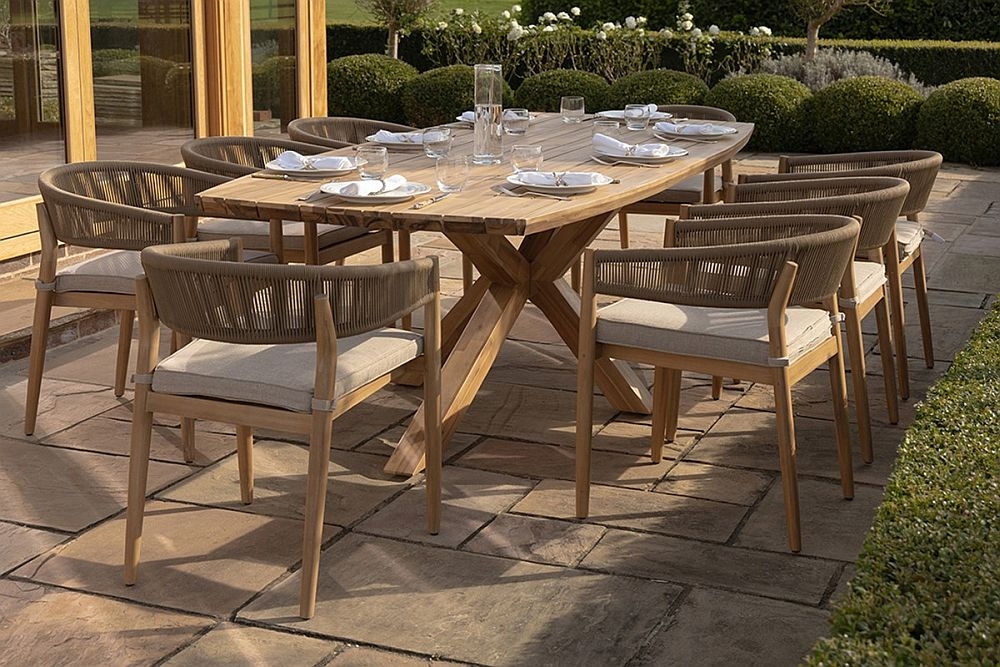 Product photograph of Maze Porto Rope Weave 8 Seat Rectangular Dining Set from Choice Furniture Superstore.