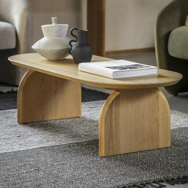 Product photograph of Geo Natural 130cm Oval Coffee Table from Choice Furniture Superstore.