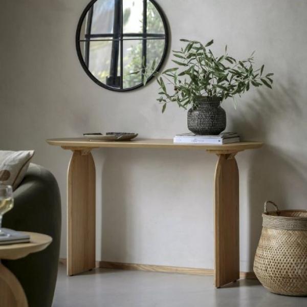 Product photograph of Geo Natural 130cm Oval Console Table from Choice Furniture Superstore.