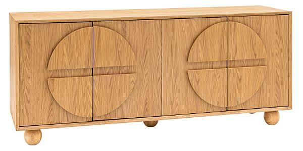 Product photograph of Geo Natural Geomatric Large Sideboard - 4 Doors from Choice Furniture Superstore.