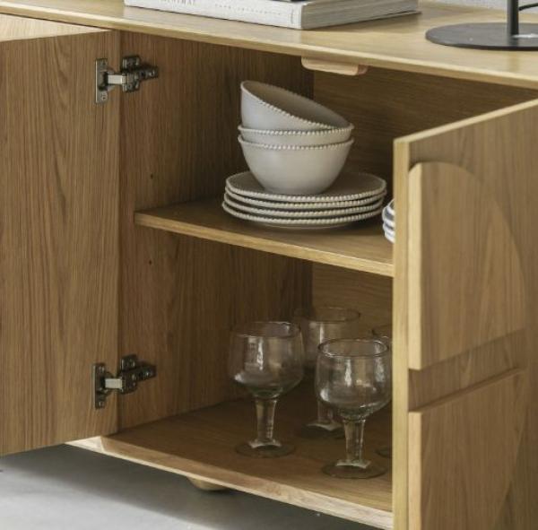 Product photograph of Geo Natural Geomatric Large Sideboard - 4 Doors from Choice Furniture Superstore.