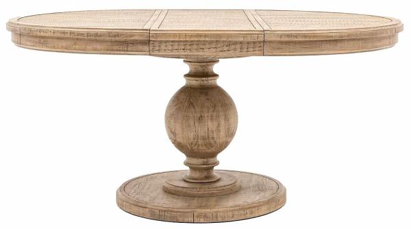 Product photograph of Vancouver Natural Round Extending Dining Table - 120cm X 160cm from Choice Furniture Superstore.