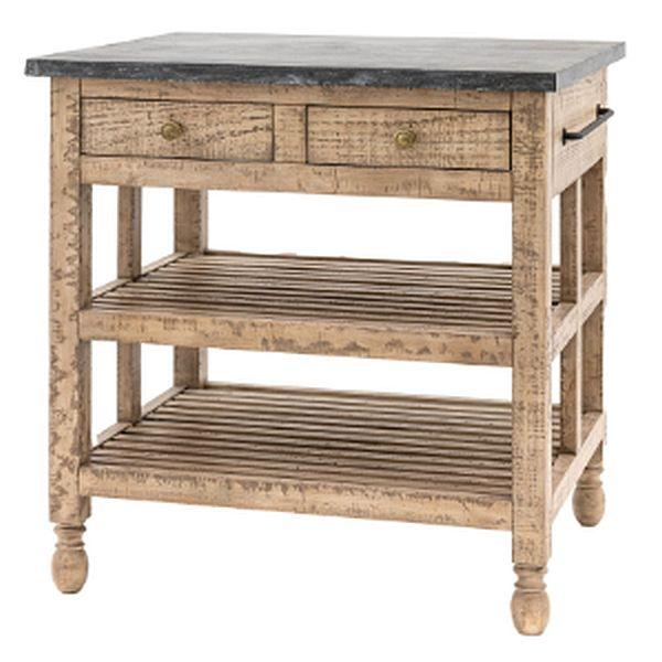 Product photograph of Vancouver Natural 2 Drawer Kitchen Island from Choice Furniture Superstore.