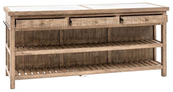 Product photograph of Vancouver Natural 3 Drawer Kitchen Island from Choice Furniture Superstore.