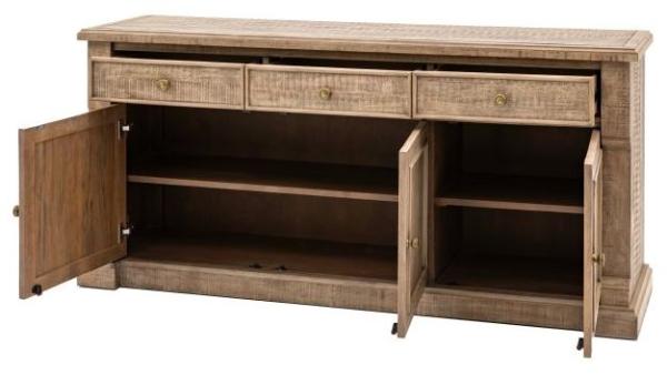 Product photograph of Vancouver Natural 3 Door 3 Drawer Sideboard from Choice Furniture Superstore.
