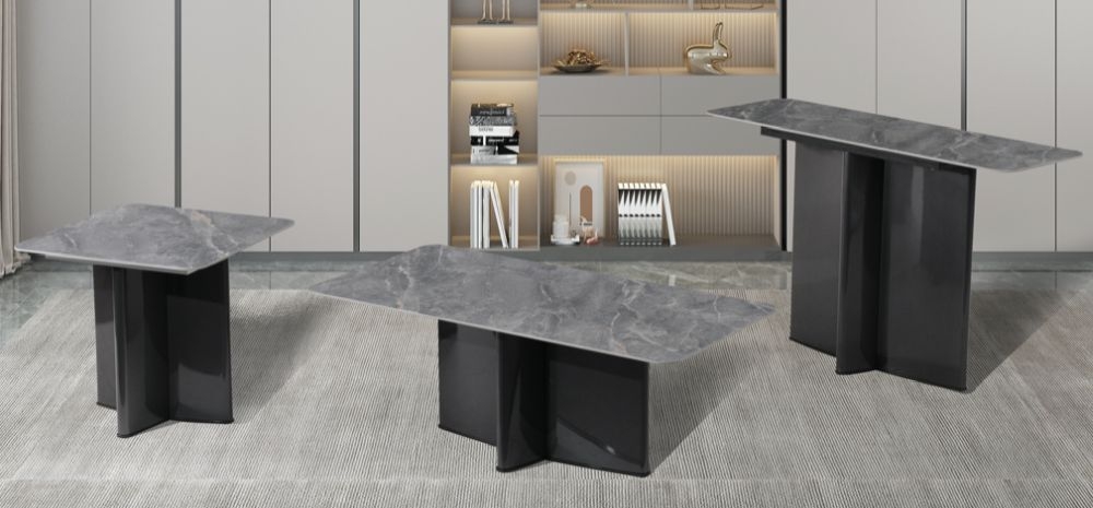 Product photograph of Campania Grey Sintered Stone Coffee Table from Choice Furniture Superstore.