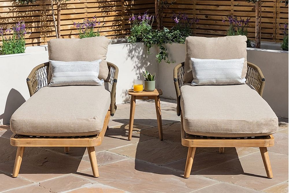 Product photograph of Maze Bali Rope Weave Double Sunlounger Set from Choice Furniture Superstore.
