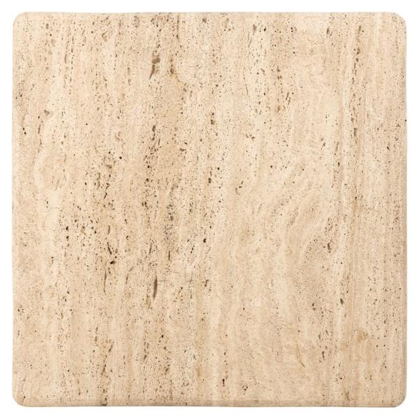 Product photograph of Hampton Travertine Beige Square Side Table from Choice Furniture Superstore.