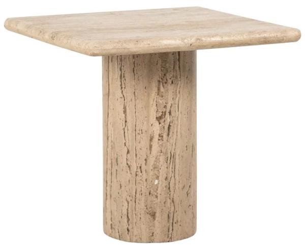 Product photograph of Hampton Travertine Beige Square Side Table from Choice Furniture Superstore.