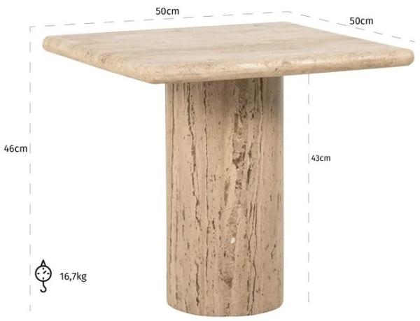 Product photograph of Hampton Travertine Square Side Table from Choice Furniture Superstore.