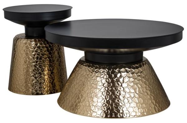 Product photograph of Freddie Black And Gold Round Side Table from Choice Furniture Superstore.