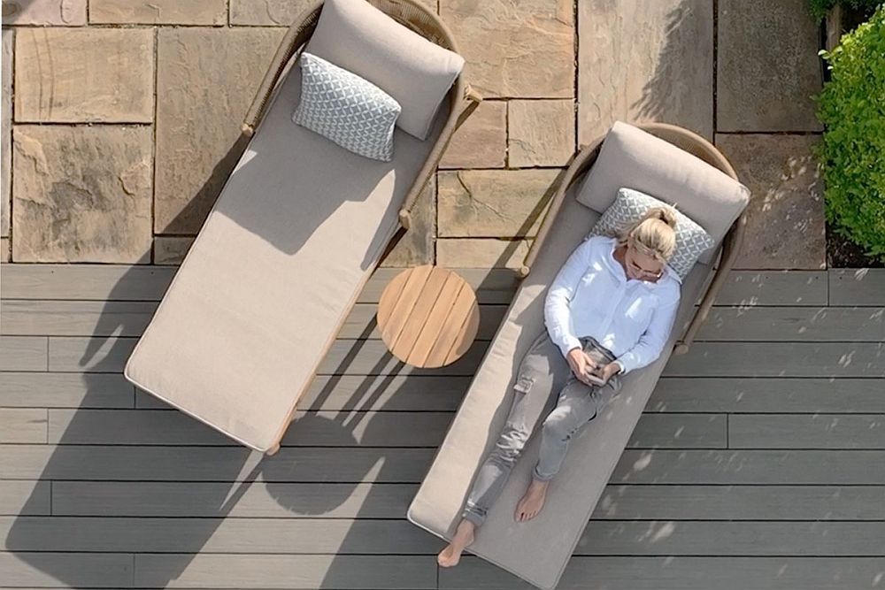 Product photograph of Maze Martinique Rope Weave Double Sunlounger Set from Choice Furniture Superstore.