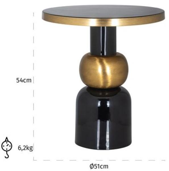 Product photograph of Mose Gold And Black Large Round Side Table from Choice Furniture Superstore.