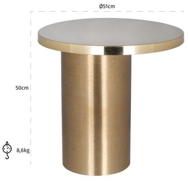 Product photograph of Naya Brushed Gold Round Side Table from Choice Furniture Superstore.