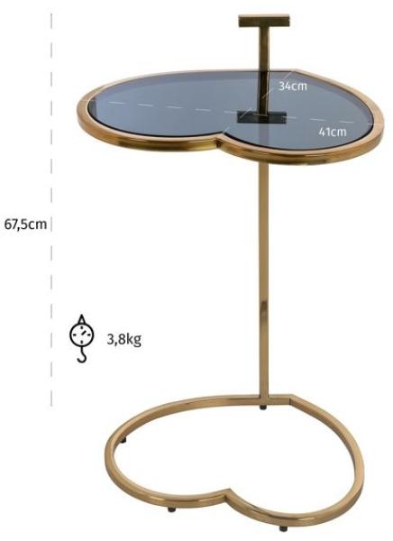 Product photograph of Love Heart Brushed Gold Side Table from Choice Furniture Superstore.