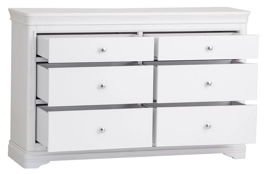 Product photograph of Selden White 6 Drawer Chest from Choice Furniture Superstore.