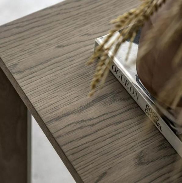 Product photograph of Panelled Grey Washed Oak Side Table from Choice Furniture Superstore.