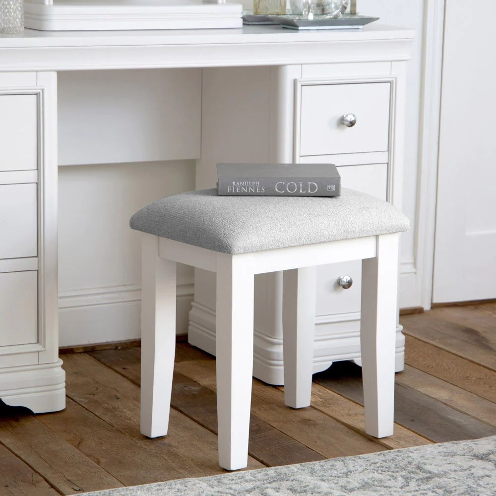 Product photograph of Selden White Stool from Choice Furniture Superstore.