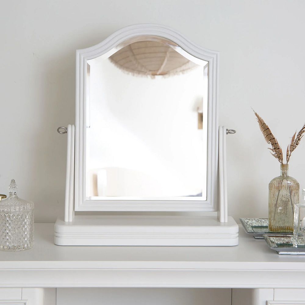 Product photograph of Selden White Trinket Mirror from Choice Furniture Superstore.