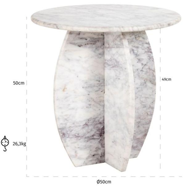 Product photograph of Holmes White Marble Round Side Table from Choice Furniture Superstore.