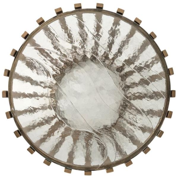 Product photograph of Volante Glass And Gold Round Side Table from Choice Furniture Superstore.