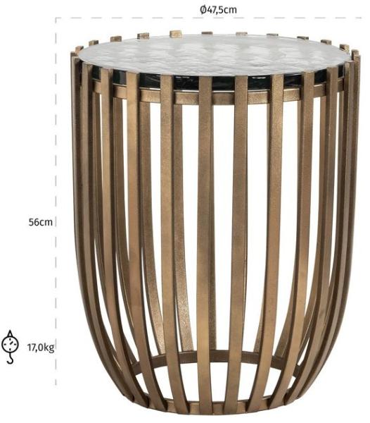 Product photograph of Volante Glass And Gold Round Side Table from Choice Furniture Superstore.