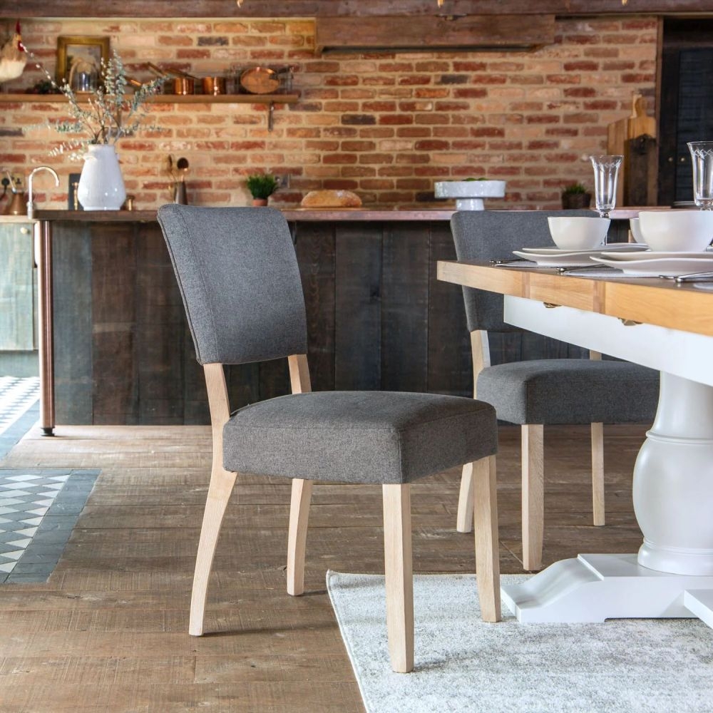 Product photograph of Clairton Grey Fabric Dining Chair Sold In Pairs from Choice Furniture Superstore.