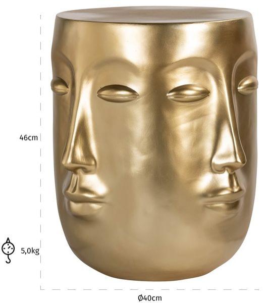 Product photograph of Christy Gold Face Shape Side Table from Choice Furniture Superstore.