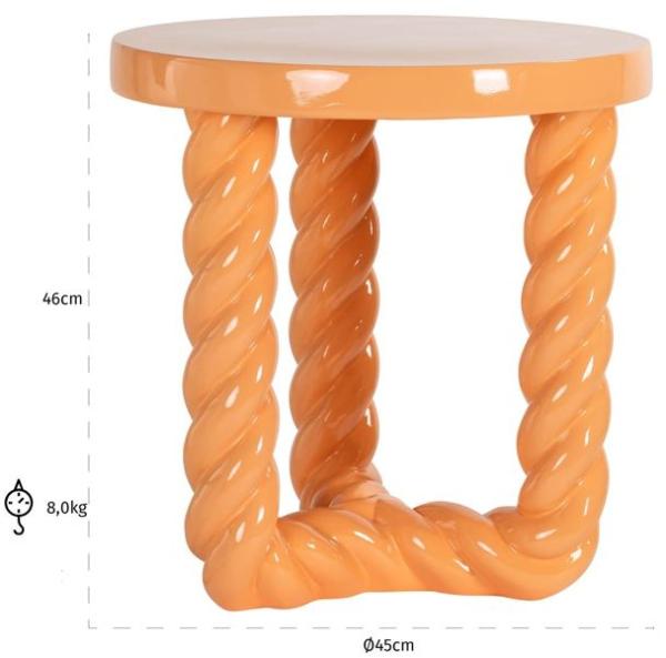 Product photograph of Rosly Orange Round Side Table from Choice Furniture Superstore.