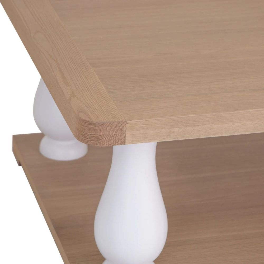 Product photograph of Clairton White Large Coffee Table - Oak Top from Choice Furniture Superstore.