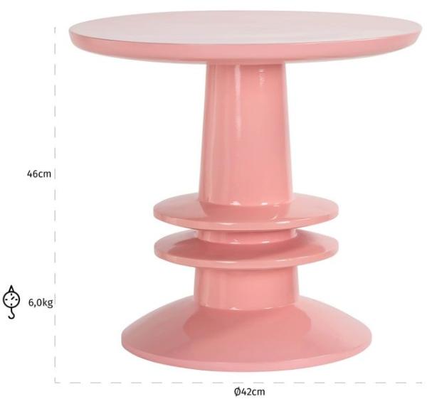 Product photograph of Josy Pink Round Side Table from Choice Furniture Superstore.