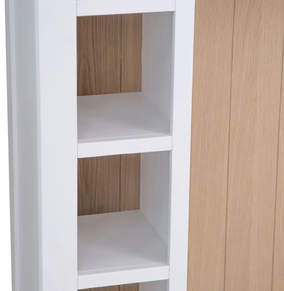 Product photograph of Clairton White Extra Large Tv Unit Top - Oak Top from Choice Furniture Superstore.