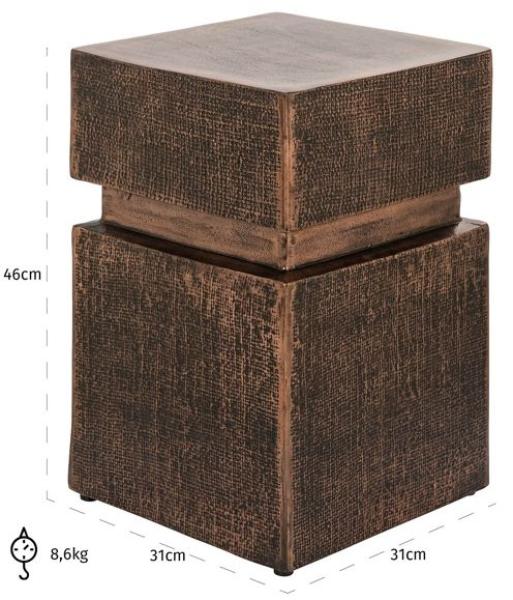 Product photograph of Nox Bronze Square Side Table from Choice Furniture Superstore.