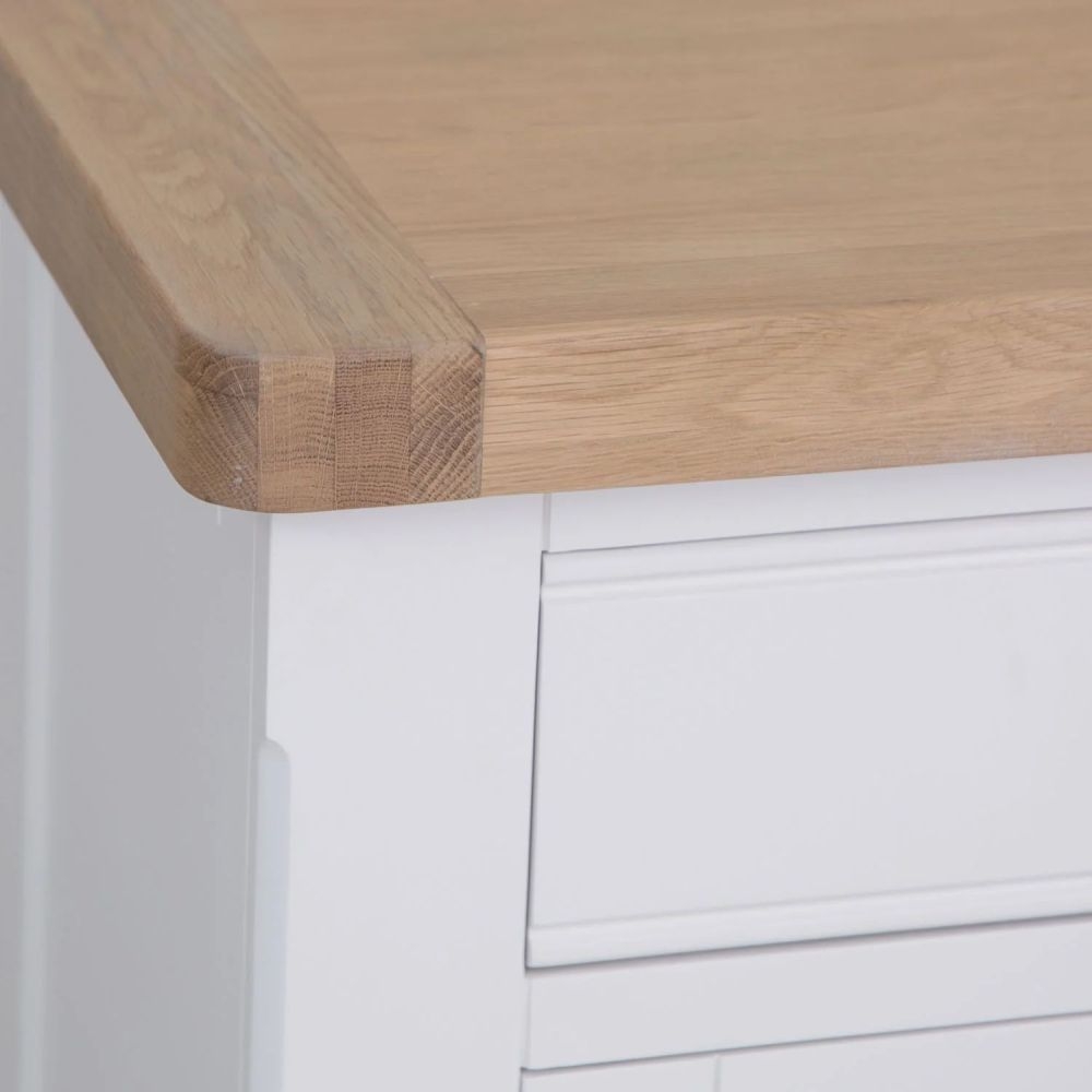 Product photograph of Clairton White 2 Door 2 Drawer Standard Sideboard - Oak Top from Choice Furniture Superstore.