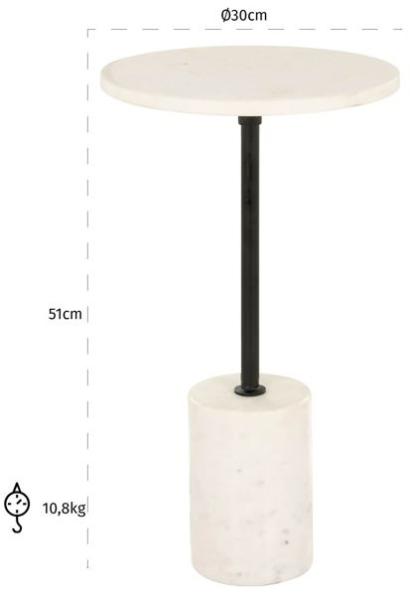 Product photograph of Misty White Marble Round Side Table from Choice Furniture Superstore.