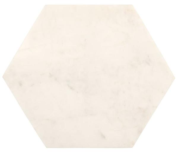 Product photograph of Lilitha Cream Marble Hexagonal Side Table from Choice Furniture Superstore.