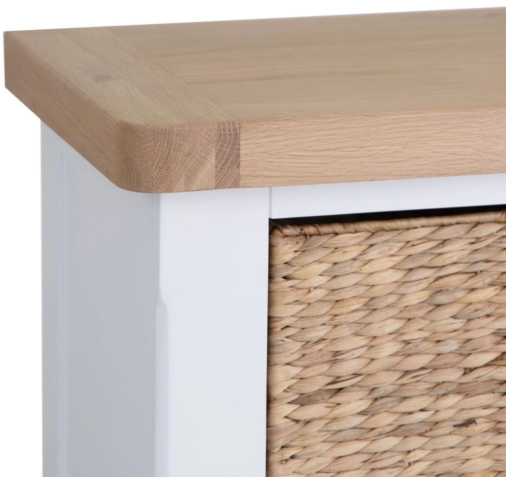 Product photograph of Clairton White Shoe Rack - Oak Top from Choice Furniture Superstore.